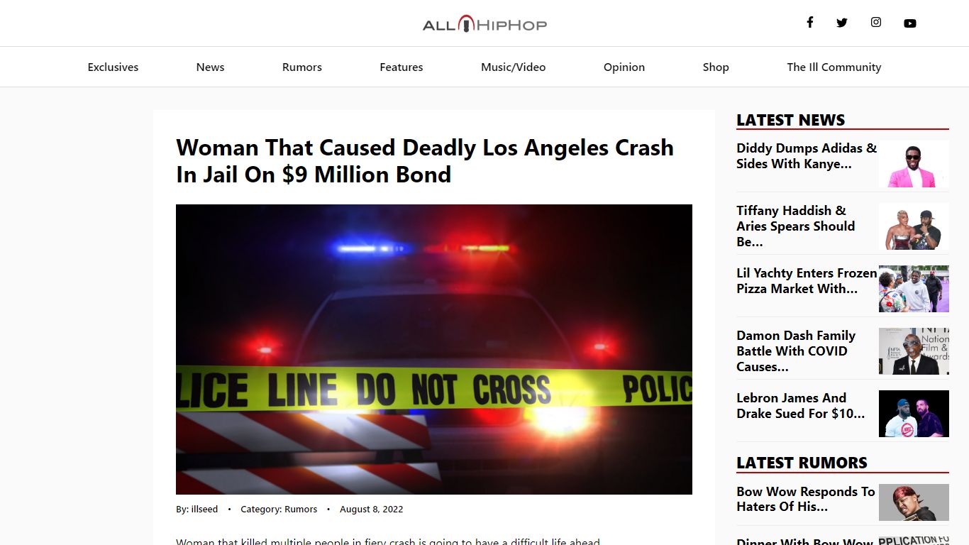 Woman That Caused Deadly Los Angeles Crash In Jail On $9 Million Bond ...